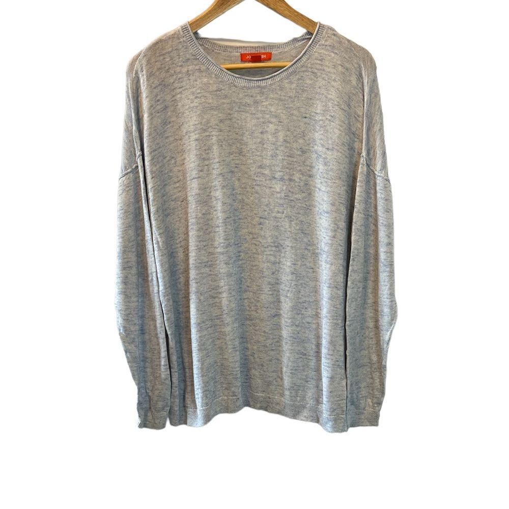 JOE FRESH Light Heather Blue Tight Knit Boat Neck Loose Fit Longer Sweater XL